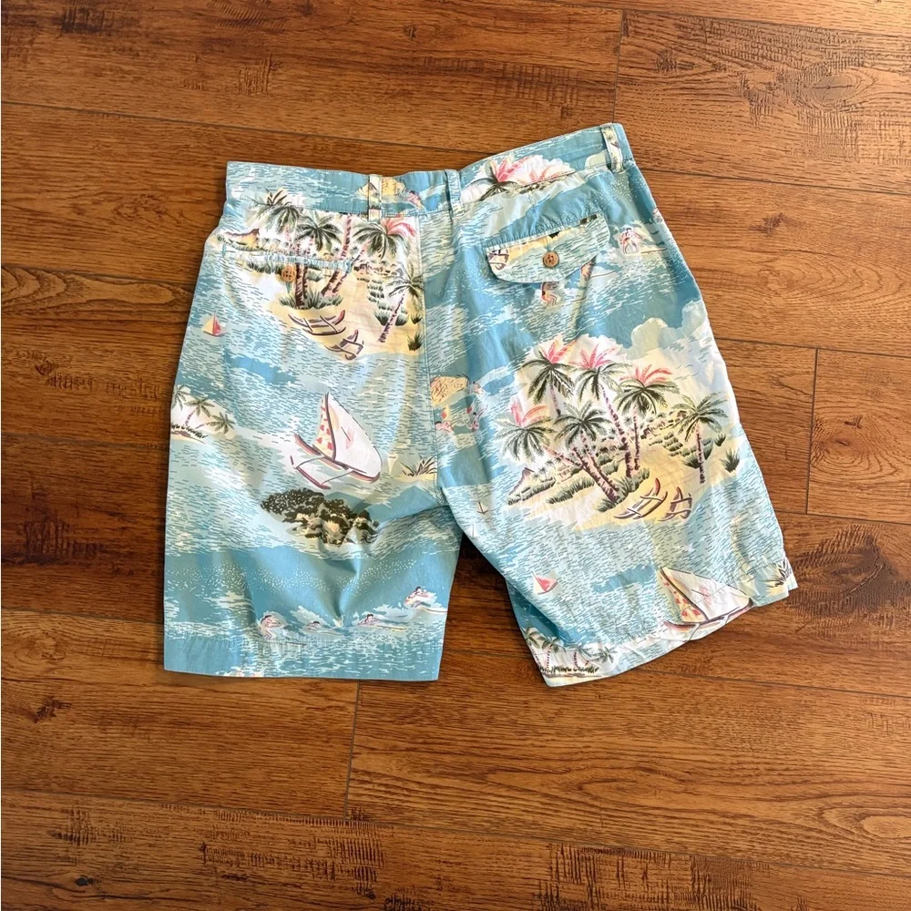 Vintage Island Print Shorts - Charleston SC - Coastal Preppy Resort Style